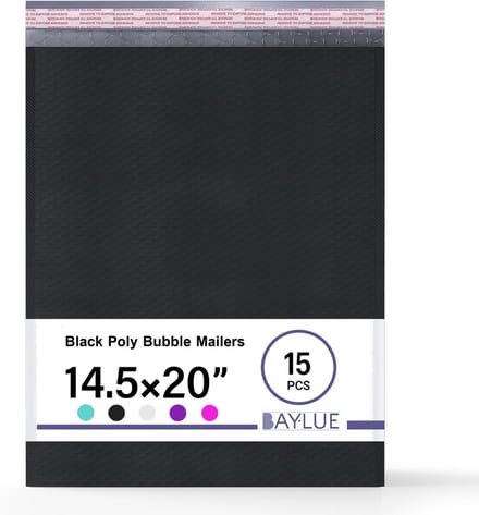 Zwarte Poly Bubble Enveloppen Extra Groot - Stevige Verzendzakken met Zelfklevende Sluiting