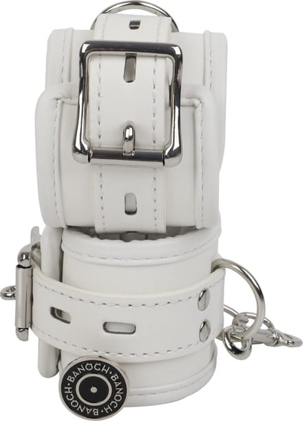 Banoch | handboeien van pu leer gevoerd - wit - bondage