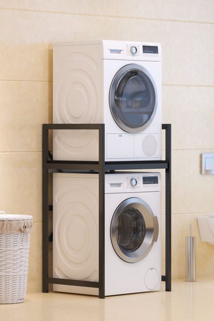 Asir - Wasmachinekast - Zwart - 100% METAAL - 70 x 116 x 60 cm