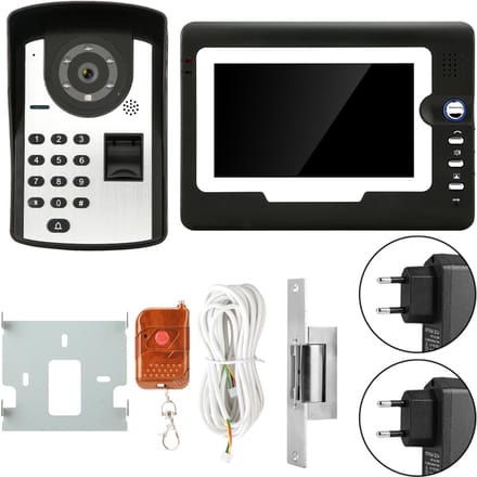 7-inch LCD-scherm Wachtwoord Vingerafdruk Video Deuropener Visuele Intercom Deurbel