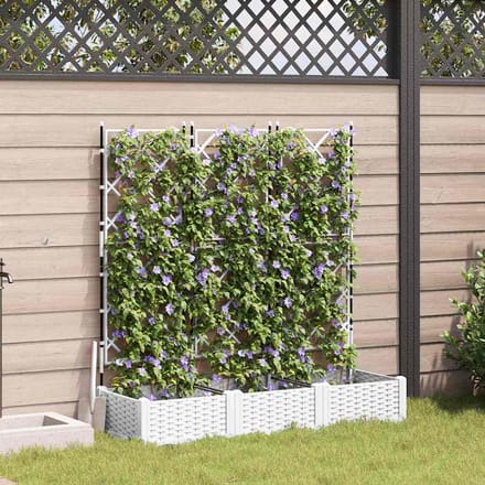 vidaXL - Plantenbak - 3 - st - Wit - 120 - x - 40 - x - 125,5 - cm - PP