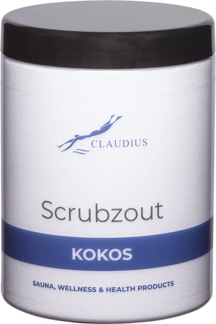 Scrubzout Kokos in handige pot - 1250 gram - met zwarte deksel - Hydraterende Lichaamsscrub