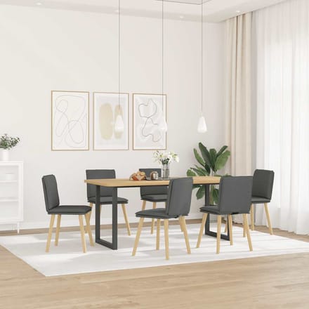 vidaXL - Eetkamerstoelen - 6 - st - stof - donkergrijs