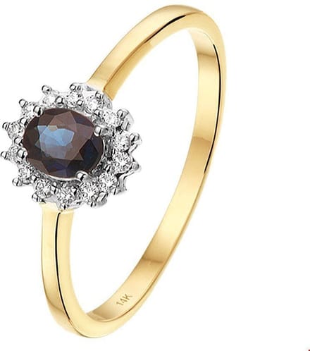 Ring Saffier En Diamant 0.10ct H Si Halo