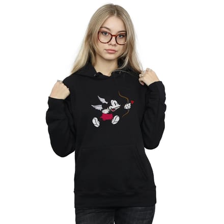 Disney Dames/Dames Mickey Mouse Love Cherub Hoodie (Zwart)