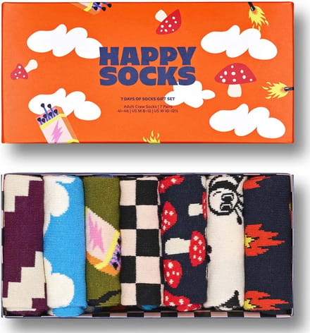 Happy Socks unisex giftbox 7P sokken a wild week multi