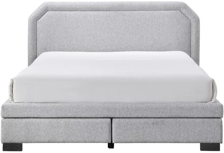 Vente-unique Bedframe stof lichtgrijs 180 x 200 cm (Super King Size Bed)
