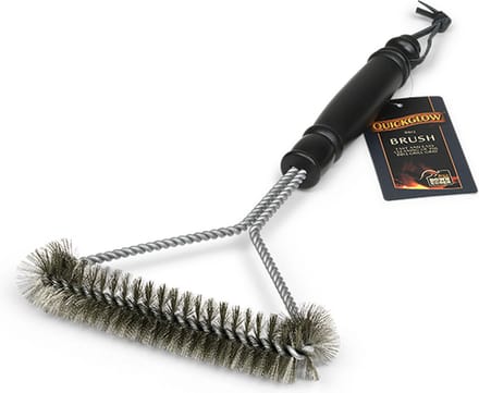 QuickGlow - BBQ borstel - handige 3-hoekige staalborstel met steel