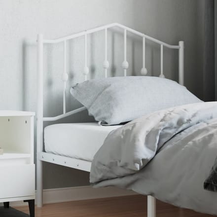 vidaXL - Vervangend - hoofdbord - 90 - cm - metaal - wit