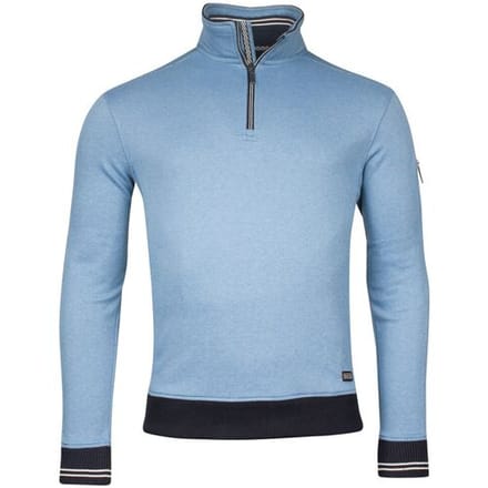 Baileys Trui Sweatshirt Half Zip Pinstripe Interlock Delft Blue / male