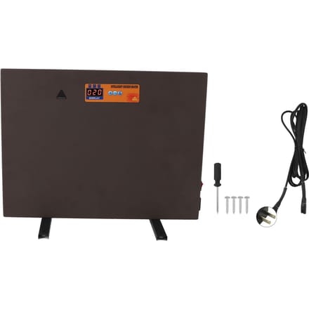 Chauffage Poulailler Marron Contrôle Manuel 150W 4 Modes Affichage Numérique Fonction Minuterie Anti Basculement
