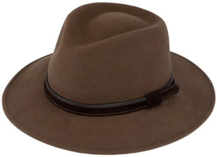 Wolvilten hoed Traveller Waterproof en Crushable (opvouwbaar) kleur Cognac maat 59