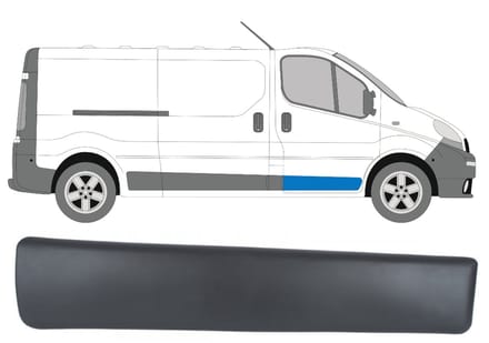 Voordeur sierlijst voor Renault Trafic 2001-2014 / Rechts