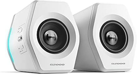 2.0 Bluetooth Gaming Box met RGB Verlichting - Witte PC Speakers
