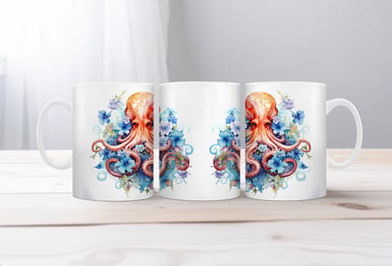 Auqarel koffiemok Octopus 5