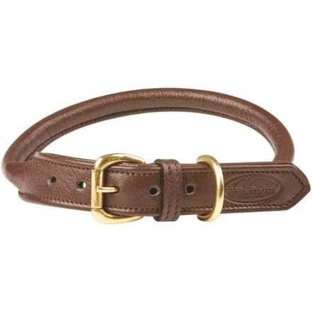 Opgerolde leren hondenhalsband Weatherbeeta