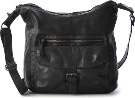 Bear Design Medium Crossbodytas / Schoudertas Dames - Leer - Anna - Zwart