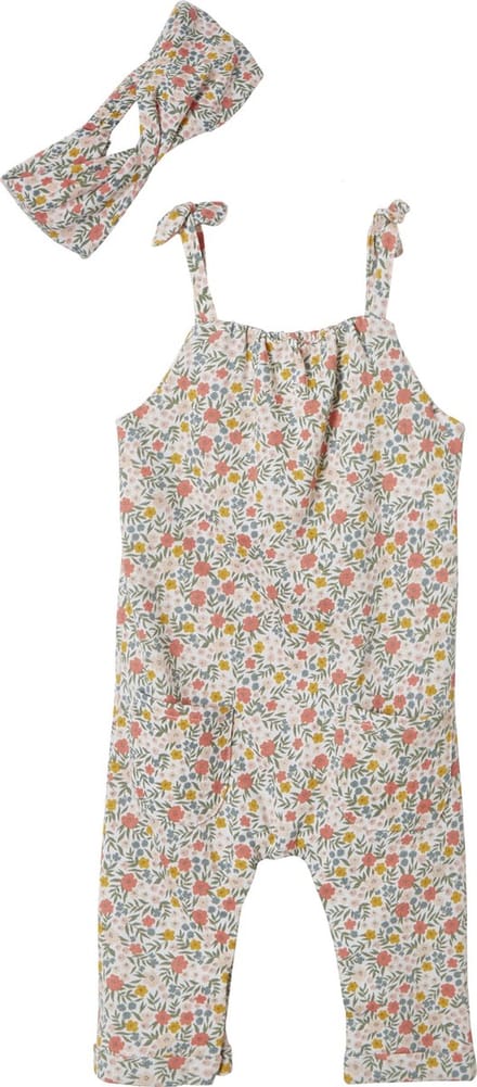 Vertbaudet Set jumpsuit en haarband babymeisje van molton