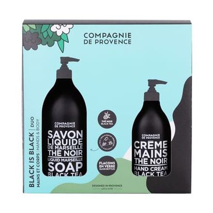 Compagnie de Provence - Thé Noir - Black Tea - vloeibare zeep + hand crème - Geschenkset