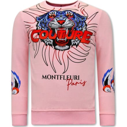 Heren Sweater met Print - Tiger Couture - 3717 - Roze