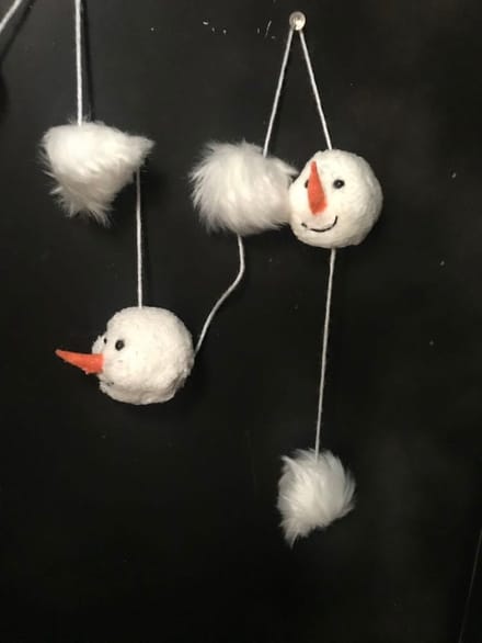 Sneeuwman guirlande slinger 1.4cm met sneeuwvlokken en sneeuwmannen