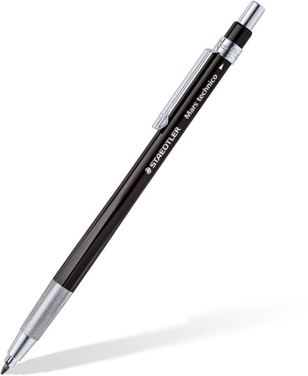 STAEDTLER - Mars technico - Stifthouder -2 mm - set met zwarte stifthouder + zwarte gom