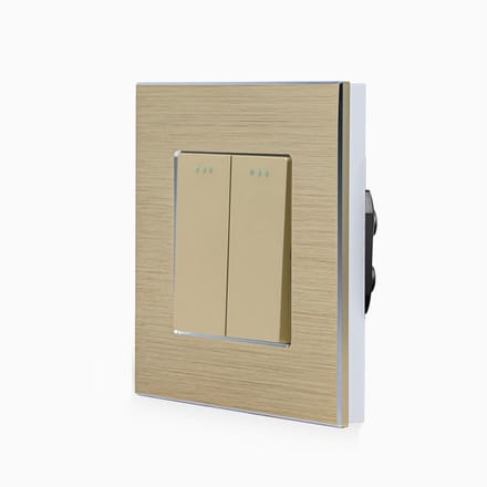 Wisselschakelaar Serie Schakelaar UP met Goudkleurig Aluminium Frame