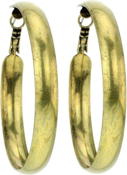 Behave - Oorringen oud-goud kleur 5,5 cm - Retro stijl