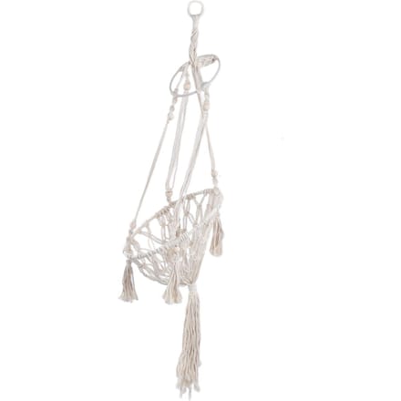 Hamac pour Chat Tissé à la Main Macramé Lit Suspendu pour Chat Corde de Coton Balançoire pour Chat d'Animal de Compagnie pour Jardin Cour white