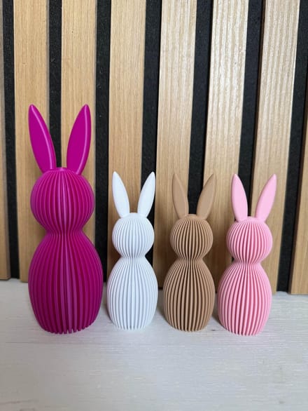 3D- geprinte Paashaas: verschillende maten en kleuren