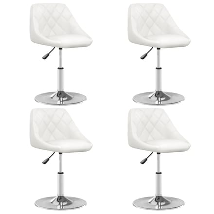 vidaXL - Eetkamerstoelen - 4 - st - kunstleer - wit