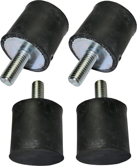 Set van 4 Trillingsdempers met M8 Schroefdraad - Rubber Voetjes voor Apparatuur - Ø30mm