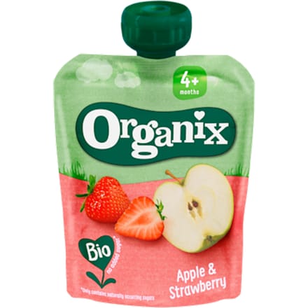 Appel en aardbei bio 4+