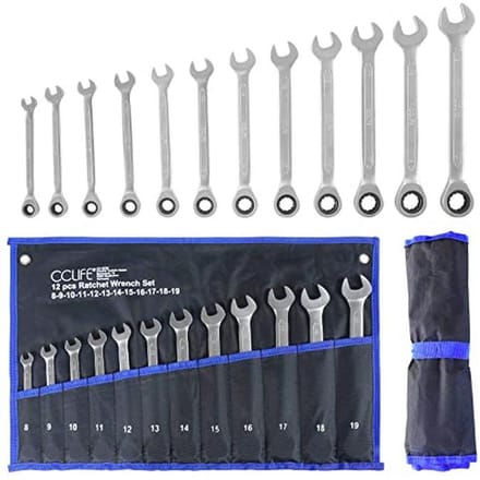 12-delige Ringsteeksleutel Set 8-19 mm | Chrome-Vanadium Staal | 72-Tands Ratel