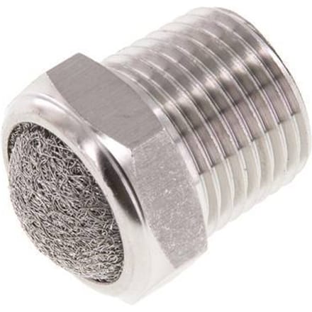 NPT 1/2'' Roestvrijstalen Compacte Pneumatische Geluiddemper 1.4301 Draadgaas