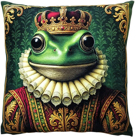 Clayre & Eef Sierkussen 45x45 cm Groen Polyester Kikker