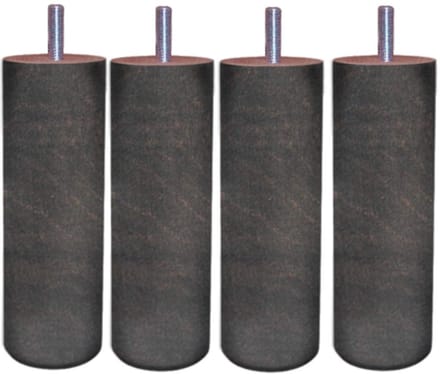 3700527833859 kameleon cilinder, set van 4 bedpoten, hout, grijs eiken, hoogte 15 cm