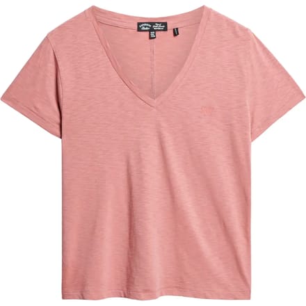 Superdry Studios Slub Emb Vee Tee Dames T-Shirt - Roze - Maat S