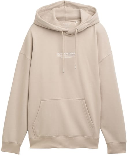 Tom Tailor Denim - Relaxed hoodie met logoprint - Maat S - light dove grey