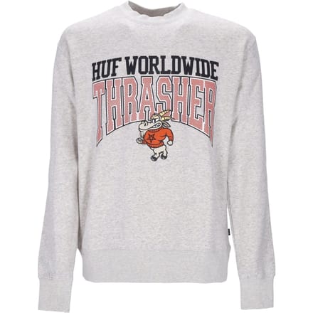 Candlestick Crewneck X Thrasher Athletic Heather-sweatshirt voor heren met ronde hals
