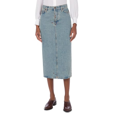 Moschino Blue Cotton Denim Skirt Blue Taglia: 46 | Minigonne Outlet | Donna | Blu