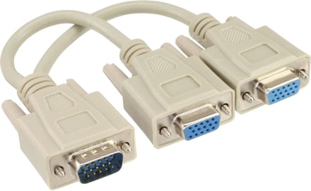 InLine® VGA Y-adapterkabel, VGA male naar 2x VGA female