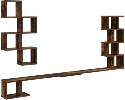 vidaXL - Wandgemonteerd - TV - Rek - Gerookt - eiken - 180 - x - 15 - x - 94 - cm