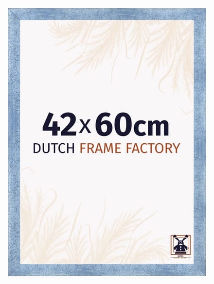 Fotolijst 42x60 cm - MDF - Helder Blauw Geveegd - Praag