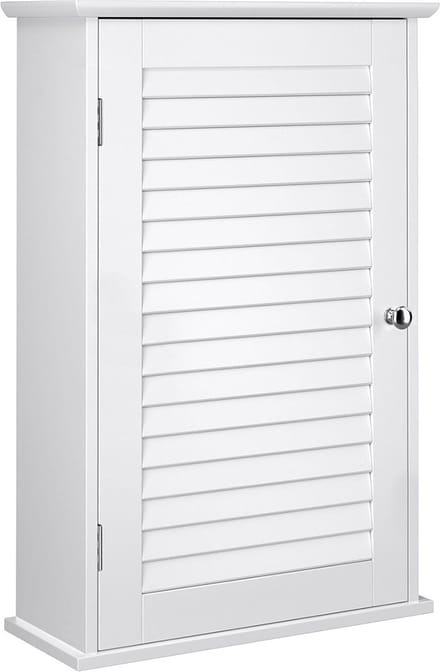 Kast - Wandkast - badkamerkast - Met deur - 40 x 16 x 60 cm - Hout - Wit
