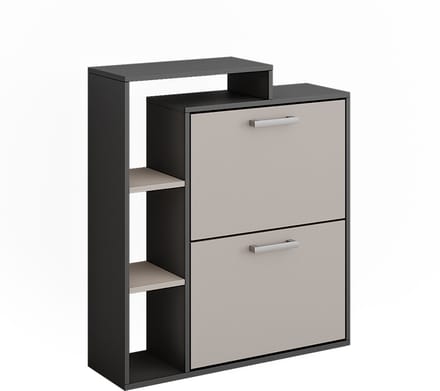 Vicco Orlando Schoenenkast – 80 x 90 cm Antraciet/grijs