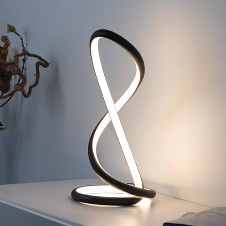 Paul Neuhaus LED tafellamp Twist, zwart, hoogte 42 cm