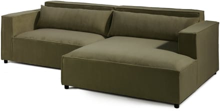 MASSIVMOEBEL24.DE hoekbank groen 100% polyester 266x150x80 cm SOFAS deels gemonteerd