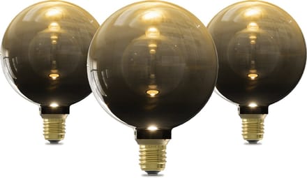 Calex XXL LED Lamp E27 - Zwart Goud - 80lm - 1800K Warm Wit Licht - 3-pack