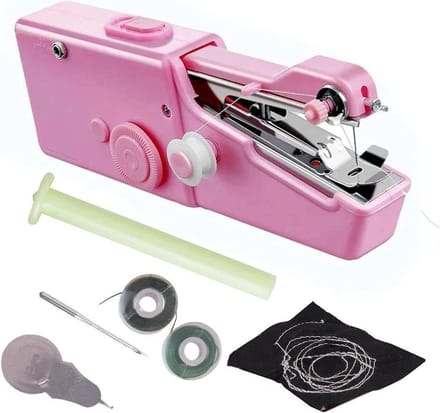 Handnaaimachine - Mini Naaimachine - Kleding Repareren - Draagbaar Ontwerp - 20.5 cm - Roze